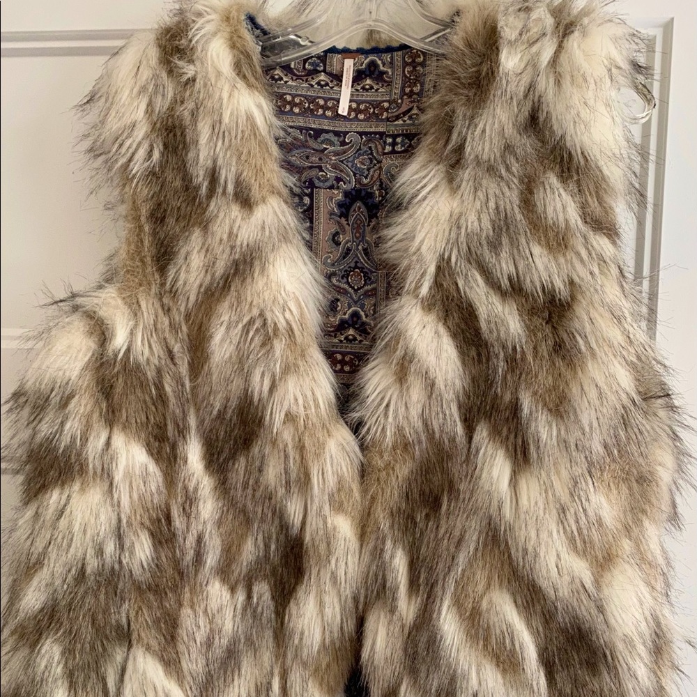 Free People vegan fur vest.